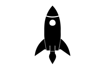 Rocket silhouette vector illustration for space-themed designs.