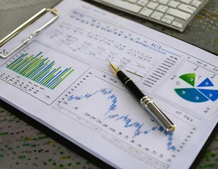 Trade documents and financial data, illustrating business transactions, market exchange, and economic activity.