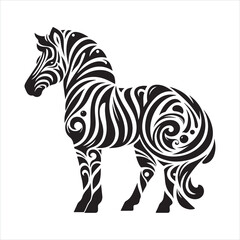 Fototapeta premium Stylized Zebra silhouette on white background 