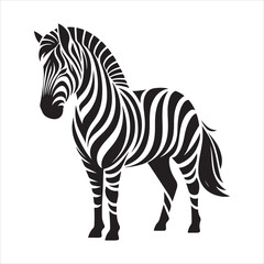 Stylized Zebra silhouette on white background
