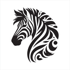 Stylized Zebra silhouette on white background
