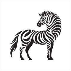 Stylized Zebra silhouette on white background
