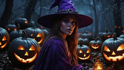 A purple witch, Generative AI