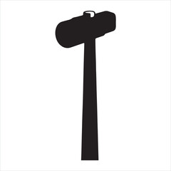 Sledgehammer silhouette on white background
