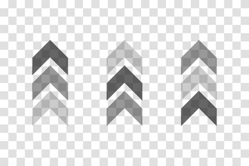 Transparent up swipe story bold techno arrows for User Interface symbols. Vector icons in flat style