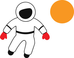 Minimalist Astronaut in Cosmic Drift Simple Vector Art for Space Lovers
