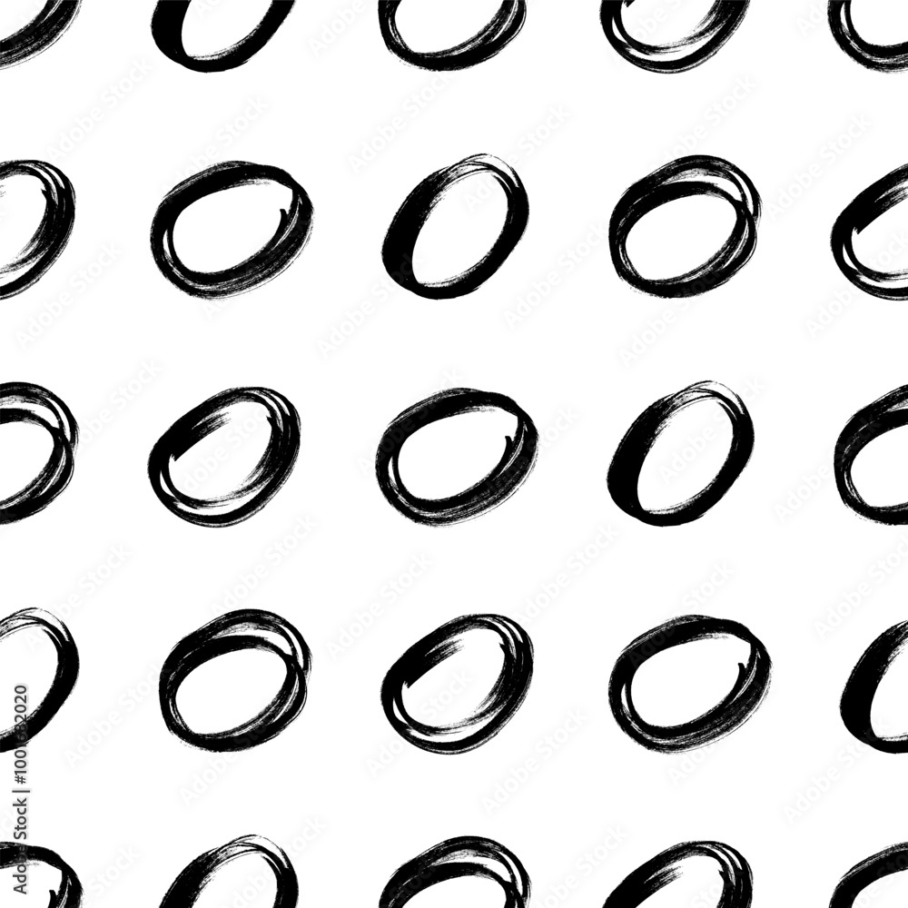 Poster seamless pattern with sketch circles shape