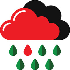 Minimalist Vector Design of Raincloud with Raindrops for Modern Aesthetics
