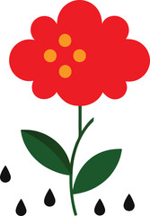 soft blooms under raindrops minimalistic floral vector art for tranquil vibes

