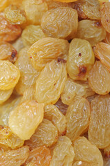 Raisins close up photo with white background, Kismis