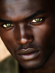 Fototapeta premium Close-up portrait of a man with striking green eyes