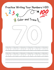 Number tracing Worksheets for kids 