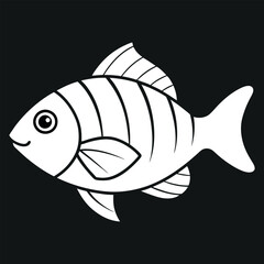 Fish pencil art vector image illustration and art work