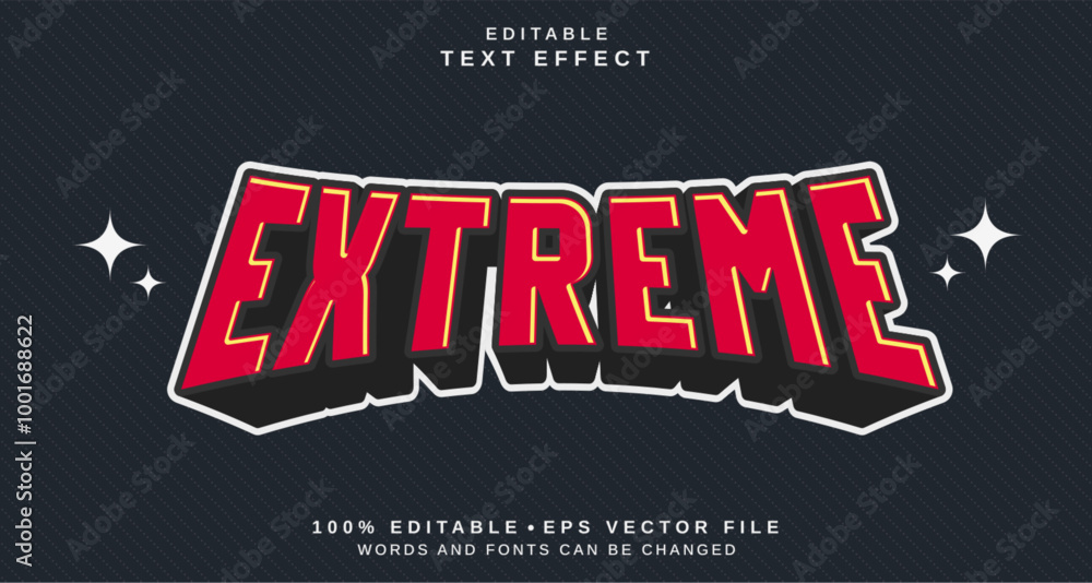 Fototapete editable text style effect - extreme text style theme.