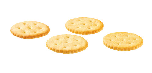 Crackers isolated. Round cracker isolated on white background.