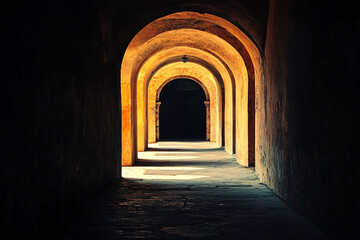 A luxurious villa with modern lighting, overlooking the ocean at sunset with palm trees and outdoor seating
