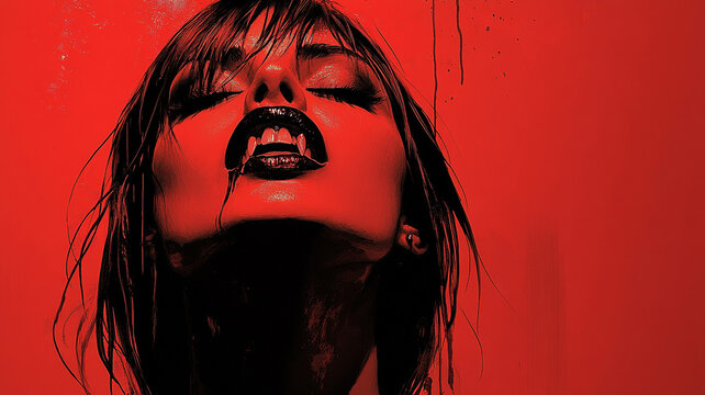 The girl's mouth is a vampire.