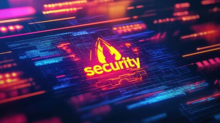 Obraz premium A digital firewall cybersecurity