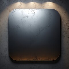 rectangular mirror with a reflection of a light source on its surface concrete