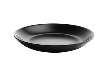 Black Plate Sleek and Modern Dish on Transparent Background 