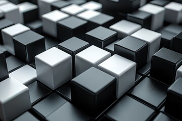 Obraz premium A black and white image of many small squares