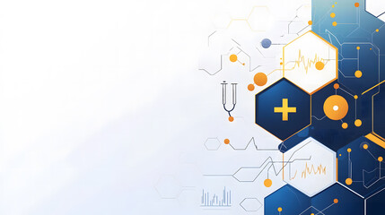 Fototapeta premium Abstract Medical and Healthcare Technology Hexagonal Background