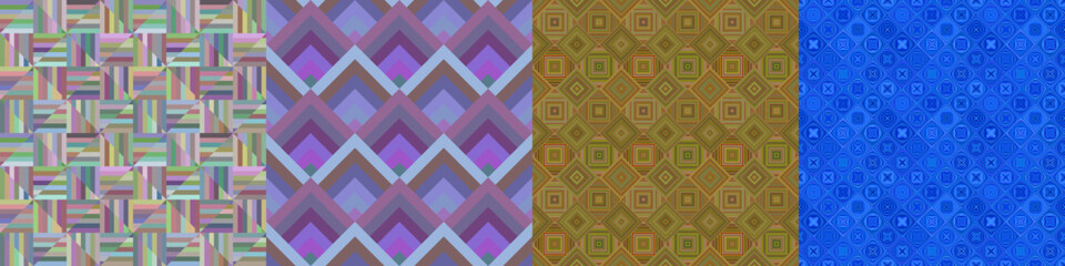 Seamless color geometric pattern set