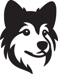 Simple dog head silhouette vector style icon