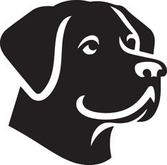 Simple dog head silhouette vector style icon