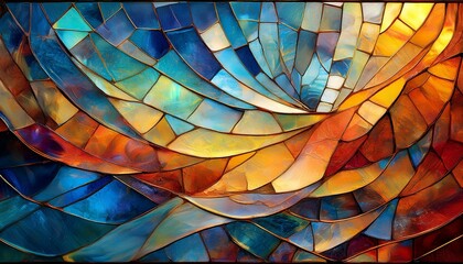 Obraz premium all the colors as ai sees the world, the ai world through broken glass, ai collage, dystopian, matte Neo-romantic, metaphysical painting