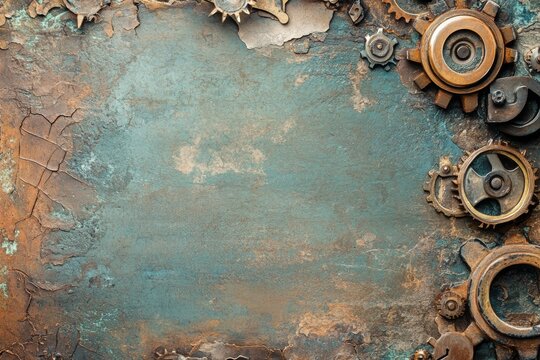 steam punk style textured background, time is flying