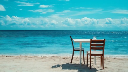 Elegant dining chairs and tables beachfront paradise perfect for sunset dinners