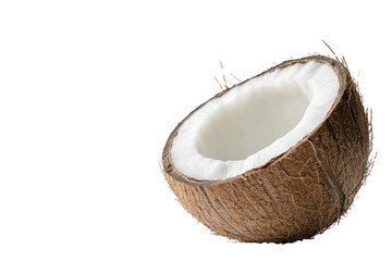 Half Coconut Isolated on Transparent Background 