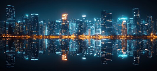 Obraz premium An expansive cityscape at night
