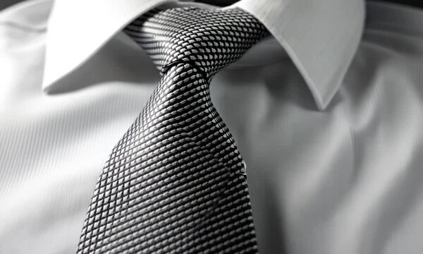 Close-up of a formal shirt and tie, showcasing elegance and style.