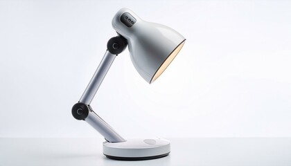 desk lamp with a futuristic design, isolated on a white backdrop