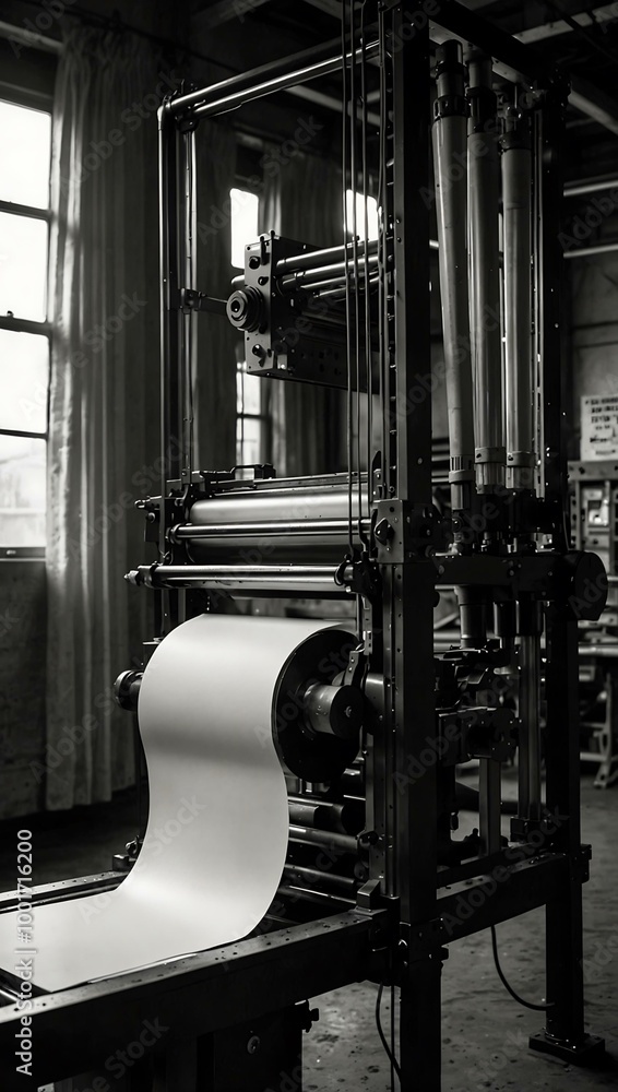 Poster offset web press in action.
