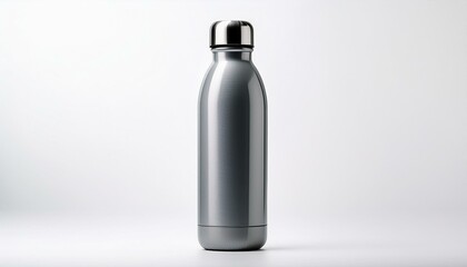  Minimalist water bottle with a clean design, isolated on a white background