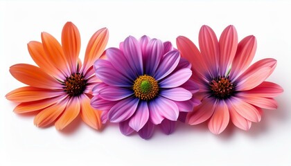  Vibrant blooming flower isolated on a bright white background