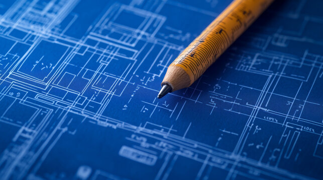 Show a precise technical drawing or blueprint with clear lines, measurements, and labels, illustrating the attention to detail essential in architecture, engineering, or design.