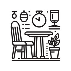 Minimalist Dining Chair Silhouette Vector Graphics – Ready to Use