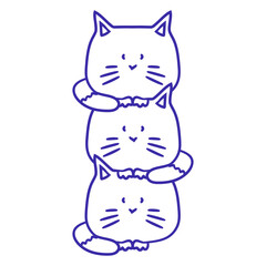 3 Cats Tower On Top Heads Team Three Friends Crew Group Adorable Cat Happy Sweet Little Smile Kitten Pets Funny Cartoon Cute Lovers Comic Fun Love Kittens Adorable Feline Playful Kitties Baby Owners
