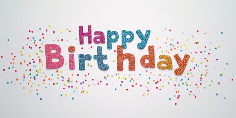 Colorful Birthday Greeting with Glittery Letters