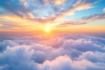 Fototapeta premium A New Day's Light: Dreamy Sunrise Painting the Sky in Colorful Hues