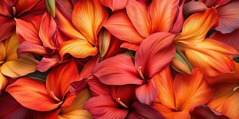 Vibrant Canna Lilies in Bold Red and Orange Tones