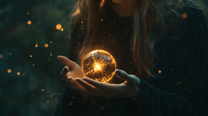 Witch with a Magic Orb and Spell
A witch holding a glowing magic orb in her hands while casting a spell.