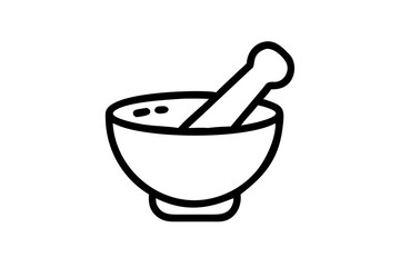 Vibrant Mortar and Pestle Design for Culinary Arts and Herbal Remedies Vector Illustration

