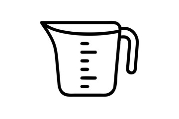Modern Minimalist Measuring Cup Vector Image with Precise Volume Markings
