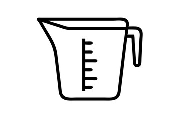 Elegant Measuring Cup Design Vector Illustration Showcasing Clear Volume Indicators
