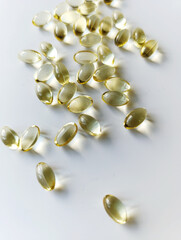 Fish oil capsules, vitamin D3
